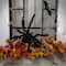 24" Black Fuzzy Spooky Spider with Red Eyes Halloween Table Top Decoration